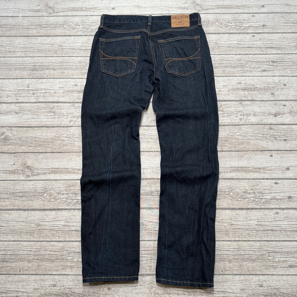Y2K Hollister Jeans Men's 32x30 Blue Denim Dark Wash Button Fly Straight Cotton - Picture 2 of 9